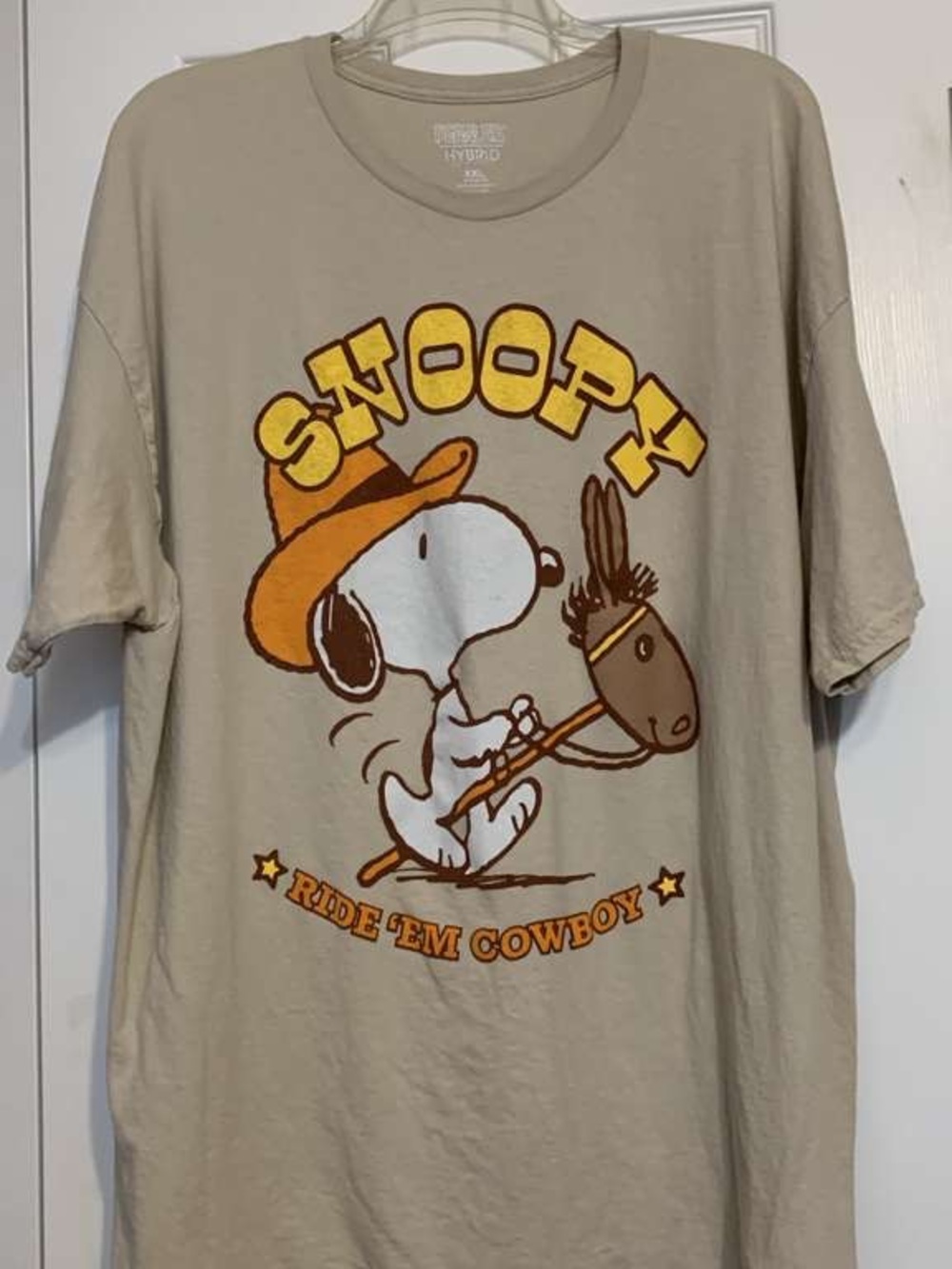 Peanuts Beige Logo Tee with White Print